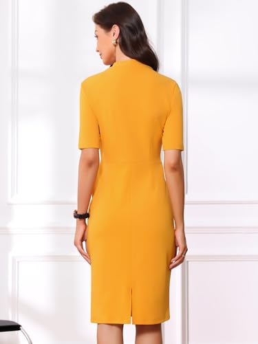 Image of Allegra K Work Dresses for Women's Short Sleeve Business Office Pencil Dress