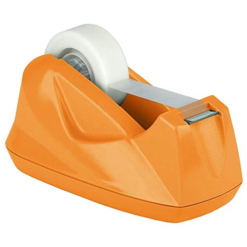 Acrimet Premium Desktop Tape Dispenser Non-Skid Base (Heavy Duty) (Orange Color)