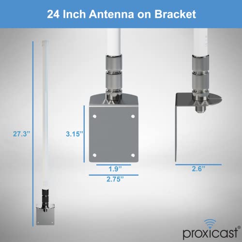 Image of Proxicast 10 dBi High Gain 4G / LTE, 5G Wideband Fixed Mount Fiberglass Outdoor Omnidirectional Antenna for Verizon, AT&T, T-Mobile & Other Cellular Networks or WiFi Router /Access Points (ANT-127-002)