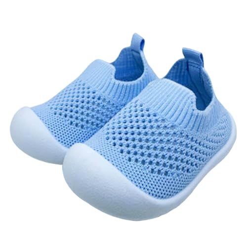 Babyschuhe Baby Jungen Mädchen Sockenschuhe Atmungsaktive Hausschuhe Kleinkinder Hausschuhe Indoor Outdoor Stiefel Lauflernschuhe Schlupfschuhe Sneakers Rutschfest Mit Weicher (Blue, 22 Toddler)