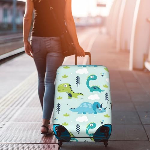 Housse de valise dinosaure blanche en polyester lavable taille S - 7