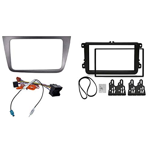 Sound Way 2 DIN Radio Blende Einbau Rahmen Adapter Einbauset kompatibel mit SEAT Altea 2004-2015, Toledo 2004-2009