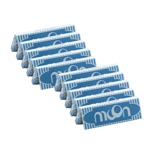 MOON Papel de liar de tabaco para cigarrillos, papel de liar de madera regular de 1 1/4 77 x 44 mm, 5 folletos, 1 libro = 40 hojas, 200 hojas en total, azul clásico