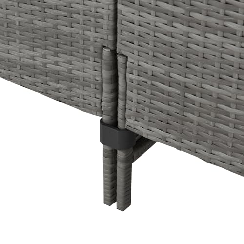 SVITA Madison Rattan-Lounge Polyrattan Ecksofa Gartenmöbel-Set Sofa Garnitur Couch-Eck Grau