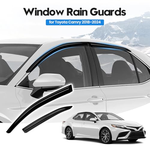 Image of Camry Rain Guards- Window Visors for Toyota Camry 2018-2024, Out-Channel Side Window Rain Guards for Camry Accessories, 4PCS, Black, Car Accessories