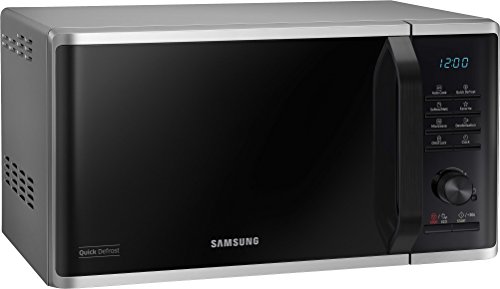 Foto von Samsung MS23K3515AS/EG Mikrowelle / 800 W / 23 L Garraum / 48,9 cm Breite / Kratzfester Keramik-Emaille-Inneraum / QuickDefrost Auftauprogramme / silber