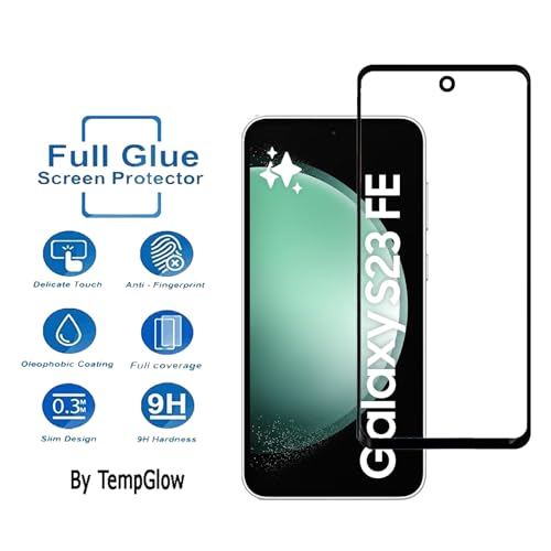 Image of Screen Protector for Samsung Galaxy S23 FE 5G (Black) Tempered Glass Edge-to-Edge 6D Screen Guard With Installation Kit
