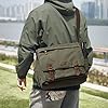 S-ZONE Homme Sac à Bandoulière 15,6 Pouces Grand Sac pour Ordinateur Portable Sac Messager en Toile Vintage Porte-Documents Sac à Bandoulière Sac de Bureau Sac de Travail #1