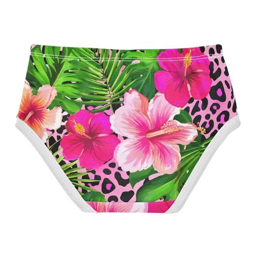 Pink Hibiscus Flowers Tropical Toddlers Underwear Floral 2t Cotton Cute Panties Girl Aesthetic Undies Kids Briefs2