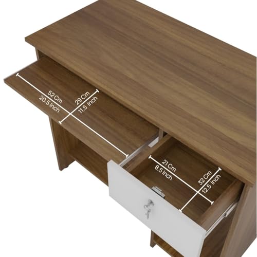 Image of Star Engineered Wood Study Table with Multi-Purpose Table Desk for Students, Computer Study Table with Drawer & Keyboard Tray - Leon Teak