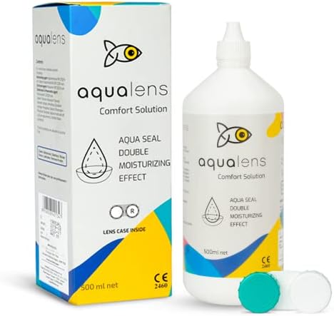 Aqualens Comfort Contact Lens Solution 500ML - Pack of 1 (Lens Cases Free)