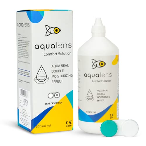 - Aqualens Comfort Contact Lens Solution 500ML - Pack of 1 (Lens Cases Free)