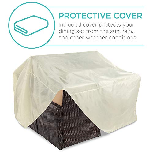 Best-Choice-Products-7-Seater-Conversation-Wicker-Sofa-Dining-Table-Outdoor-Patio-Furniture-Set-wModular-6-Pieces-Cushions-Protective-Cover-Included-BrownBeige Best-Choice-Products-7-Seater-Conversation-Wicker-Sofa-Dining-Table-Outdoor-Patio-Furniture-Set-wModular-6-Pieces-Cushions-Protective-Cover-Included-BrownBeige