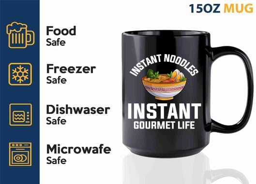 Ramen Coffee Mug 15oz Black -Instant noodles - Food Lovers chicken pumpkin vegan pantry spicy noodles image 4