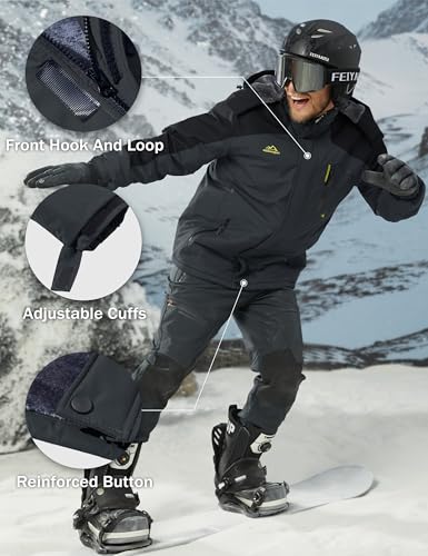 Image of MAGCOMSEN Men's Winter Coats Waterproof Ski Snow Jacket Warm Fleece Jacket Parka Raincoats With Multi-Pockets| Standard Length