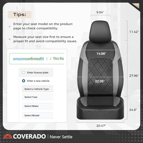 Image of Coverado Car Seat Covers, Seat Covers Full Set, 5 Seats Automotive Seat Cover, Mesh Breathable Seat Protectors, Universal Fit for Most Cars