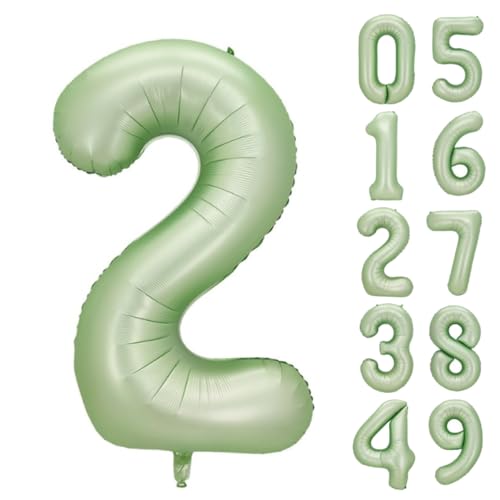 Diva 数字バルーン ビッグ約90cm バルーン 風船 大きい 巨大 数字 ビッグバルーン 大きい風船 飾り付け 誕生日 記念日 イベント 内祝い くすみ 2 オリーブミント