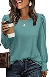 Womens Shirts Dressy Casual Long Sleeve Fall Outfits for Women 2025 Work Tops Womens Business Casual Clothing Greyblue XL
