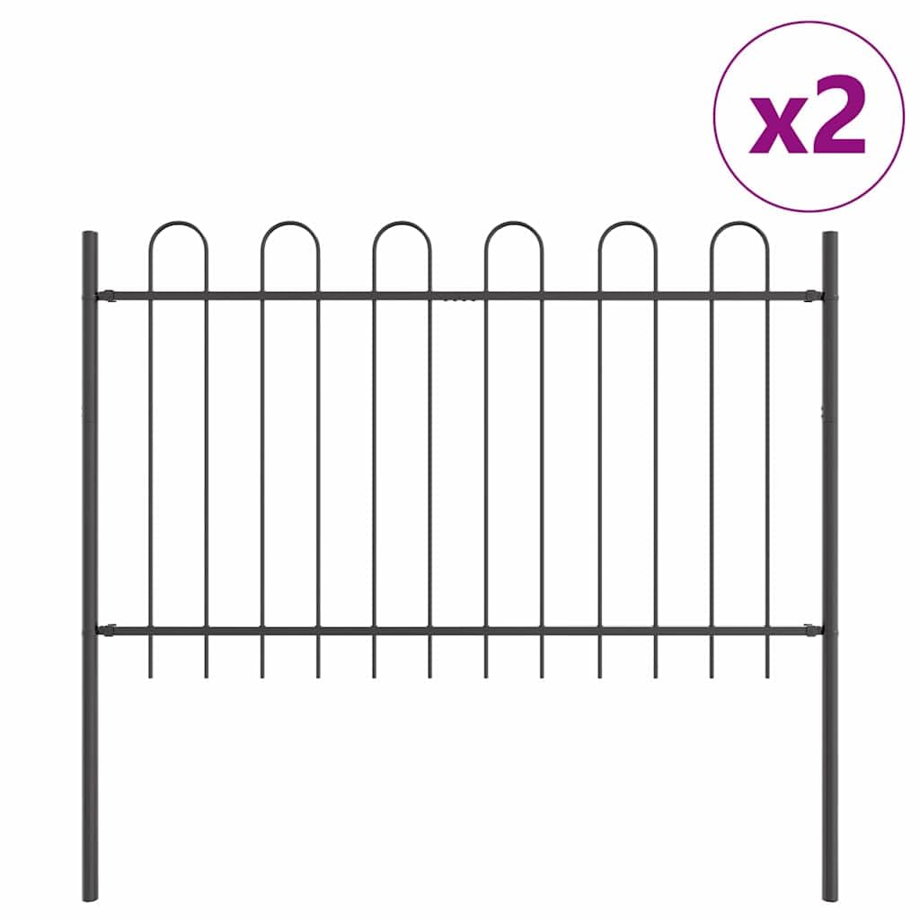 Ogrodzenie ogrodowe, szare, 3,4 x 1,3 m, stal malowana proszkowo, wytrzymałe panele ogrodzeniowe do ogrodu, na taras, odporne na warunki atmosferyczne, trwałe, łatwy montaż