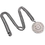 Seal Of The True God Pendant Necklace, Stainless Steel, Sigil Of Ameth, Inspired Marking Jewelry - Silver, CHINA, 60cm