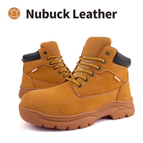 Work Boots For Men Waterproof Slip Resistant Comfortable Leather Soft Toe Safety Construction Boots for Industrial Warehouse Gardening Hiking Farming3