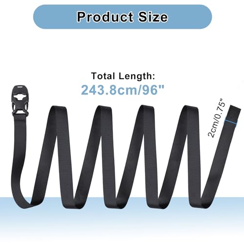 Image of Vigorport Utility Straps Quick Release Nylon Backpack Accessory Bag Strap,Adjustable for Hiking,Travel,Outdoor Sports-4 Pack (Black, 1 inch W-96 L)
