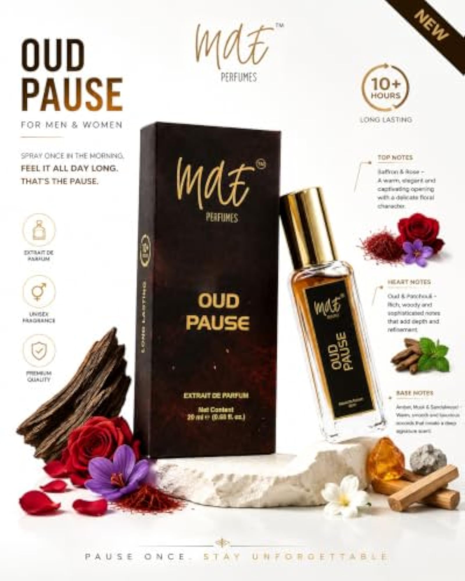 Oud Pause Extrait de Parfum, 20ml, Unisex