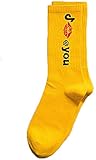 Musich Sign Socks with Musich Note Pattern Socks for Musich Theme Birthday Party Gift (Yellow)