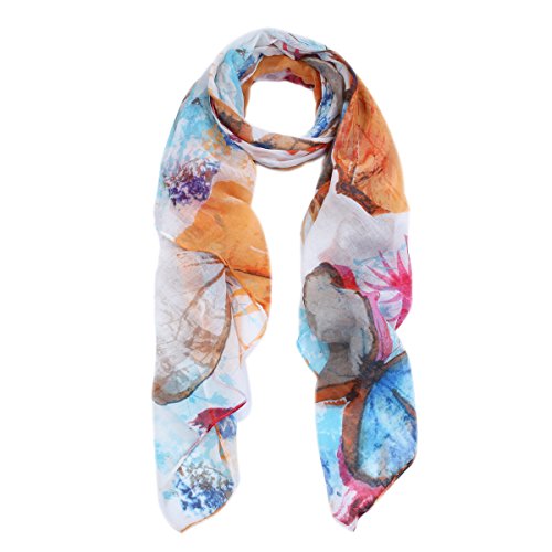 TrendsBlue Elegant Butterfly Print Scarf Wrap2
