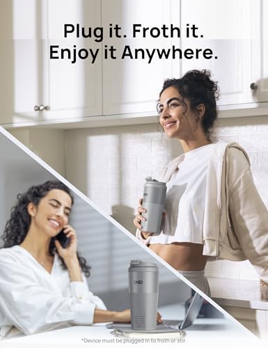 Image of DREO Milk Frother, 4-in-1 Electric Frother for Coffee, Hot and Cold Foam Maker for Cappuccino, Flat-white, Latte with Plant-based and Dairy Milk, Multi-stage, Easy to Clean, Temperature Control, Grey