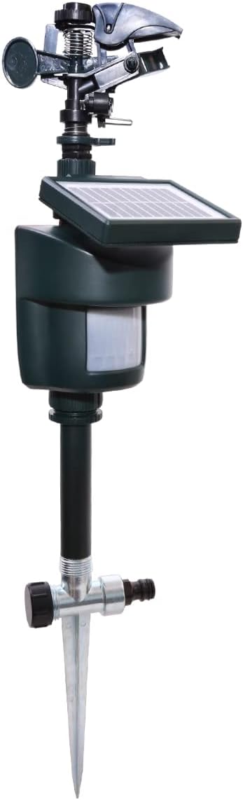 Outdoor Repellent for Yard Motion Activated with Solar Panel Water Spray Garden Sprinkler Irrigation System
