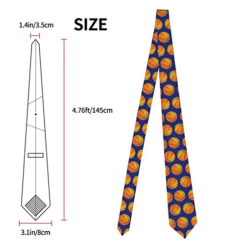 Men's Tie Funny Neckties Mens Tie Formal Party Business Neckties Soft Comfortable Durable Ties (Basketball Seamless Pattern) #TOP2