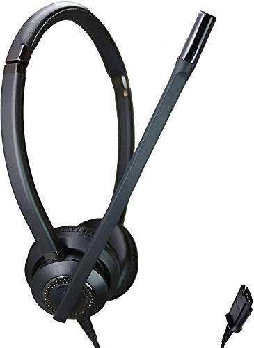 Headset Duo PLT QD with Leather Belt Top Call Centers Business Headset Skype Noise Cancelling Microphone Wired Headphones Office Headset