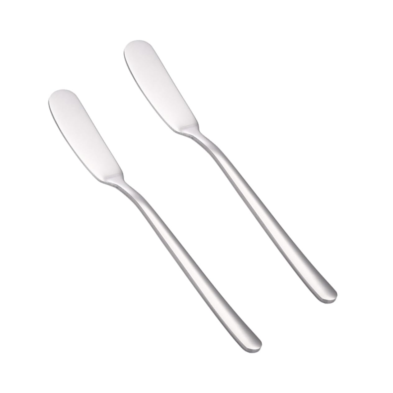 Unomor Elegant 2pcs Stainless Steel Butter Spatula Set Easy to Use Maintain for Cream Butter and Jam Spreading