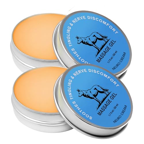 Pwkvsn Nerve Relief Balm for Neuropathy Neuro Magnesium Cream with Menthol & MSM Cooling Soothing Massage Cream for Muscle & Joint Comfort with Blue Lid (1.7 Fl Oz (Pack of 2))