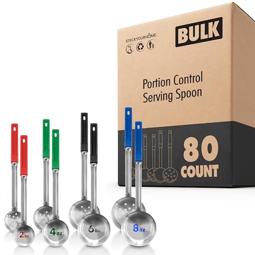 Portion Control Serving Spoons (80 Pack), Stainless Steel Slotted and ...