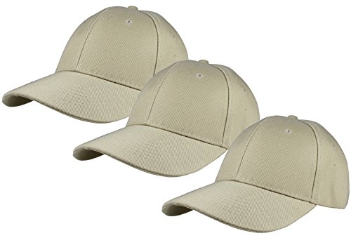 Image of Gelante Plain Baseball Cap Adjustable Back Strap 3 PC