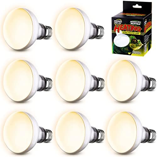 Qualirey 8 件装爬行动物加热灯照射点灯泡,胡须龙坦克配件爬行动物灯两栖动物栖息地照明,适用于胡须龙、蜥蜴、乌龟、蛇(100 瓦)