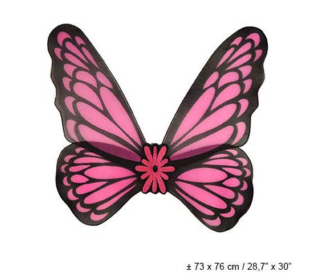 Lot de 3 - Ailes de Papillon Fluo Pink 76cm