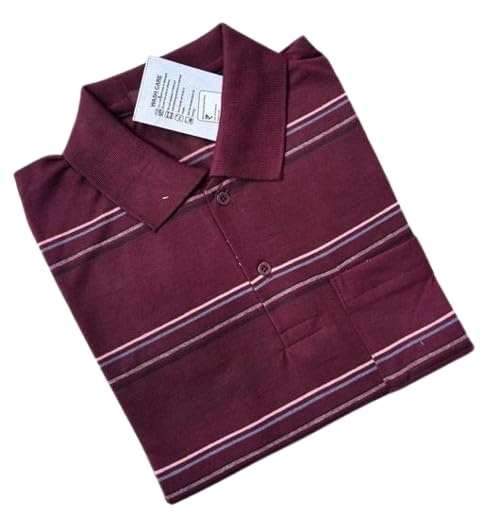 Men's Half Sleeves Striped Polo Neck T-Shirt with Pocket Comfortable, Breathable, Lightweight, Skin Friendly Fabric-picture-41