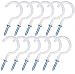 Enthur Ceiling Hooks, 2 Inches Cup Hook Holder Screw-in Hooks for Hanging Plants Mugs Kitchen Utensils Wind Chimes Indoor and Outdoor Use, White - 12 Pack