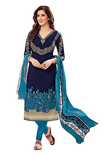 Peegli Dupatta Französischer Crpe Marineblauer Salwar Kameez Mit Dupatta Lässiges Ungestepptes Material Cover