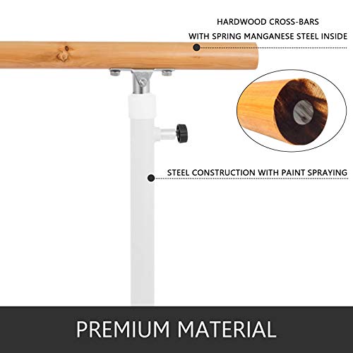 Popsport Ballet Barre 4 Ft Adjustable Ballet Bar Freestanding Heavy Duty Dancing Stretching Ballet Barre Portable for Home(4FT,White) - Thumbnail 2