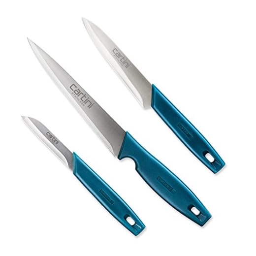 Godrej Cartini Creative Stainless Steel Kitchen Knife Set, 3-Pieces, Teal