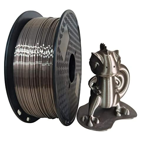 Silk Rose Gold 3D Printer Filament 1.75mm 1KG 2.2LBS Spool 3D Printing Silky Shiny Metal Metailic Rose Gold (Dark) PLA Materials Shine Chocolate Brown Coffee Gold Cover