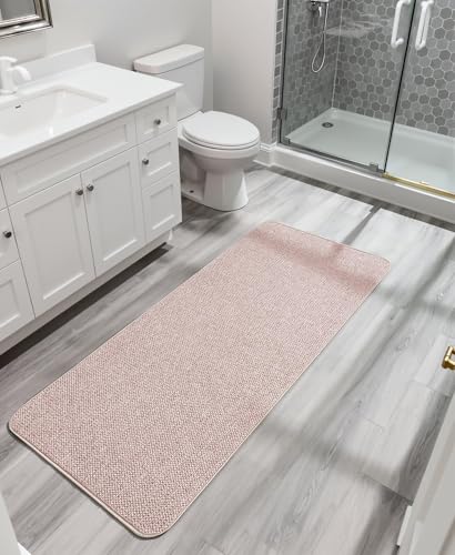 Image of Bosap Bath Mat,Ultra Thin Bathroom Runner Rugs,Large Bath Mats for Bathroom,Quick Dry,Non-Slip,Machine Washable,Low Pile,Bath Rug,Shower Outside,Sink,Home Decor Accessories.Beige,2'x5'（24x60inch）