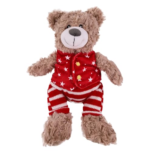 Rosewood Buddy Bear Christmas Dog Toy - Festive Plush Bear with Squeaker for Soft Play & Cuddles Holiday Pet Toy for Gentle Interactive Fun Great for Dogs and Puppies