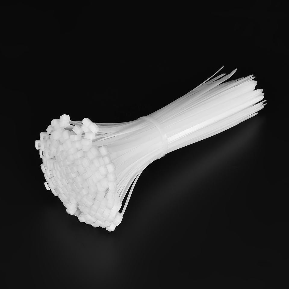 LEYDEN® (100, 100 x 2.5 MM (4 Inch)) Self Locking Nylon Cable Ties, Cable Straps Zip Wire Organizer Tie, UV Protected, Halogen Free White Cable Ties