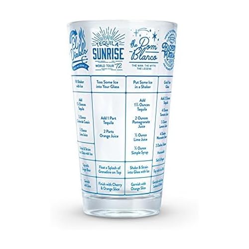 Genuine Fred GOOD MEASURE Cocktail Recipe Glass, Tequila