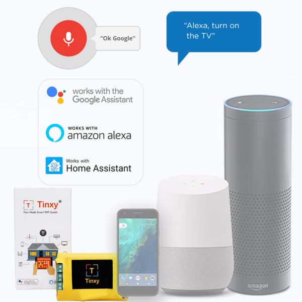 Image of Tinxy 4 Node Smart WiFi Switch - Red (Compatible with Alexa & Google)